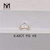 6.42ct FG VS taglio principessa più grande diamante coltivato in laboratorio spedizione veloce