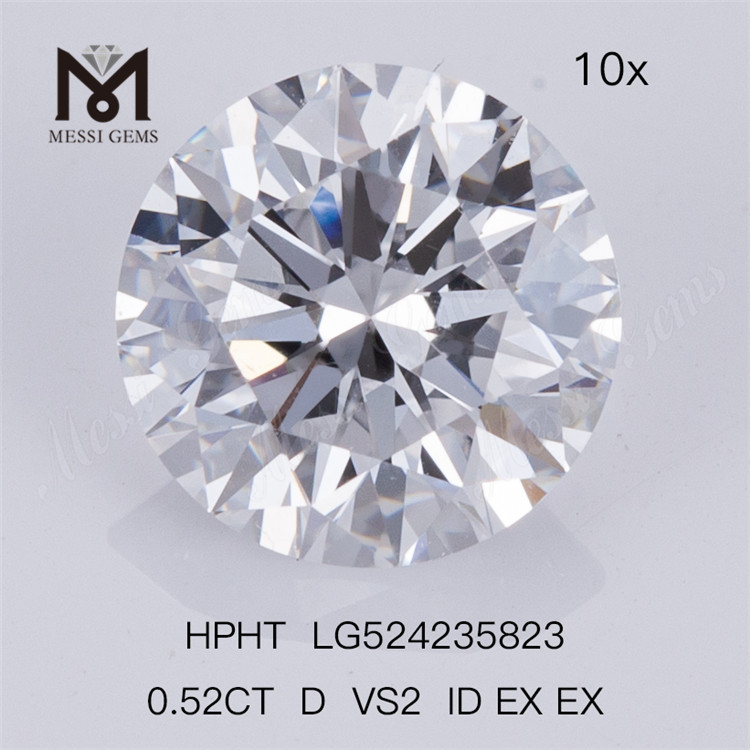0,52 t D VS2 ID EX EX Diamanti da laboratorio Stock di fabbrica di diamanti HPHT sciolti