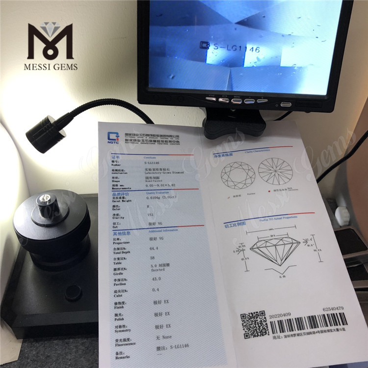 3.05CT HPHT H VS1 2VG 3EX Prezzo diamanti tondi da laboratorio