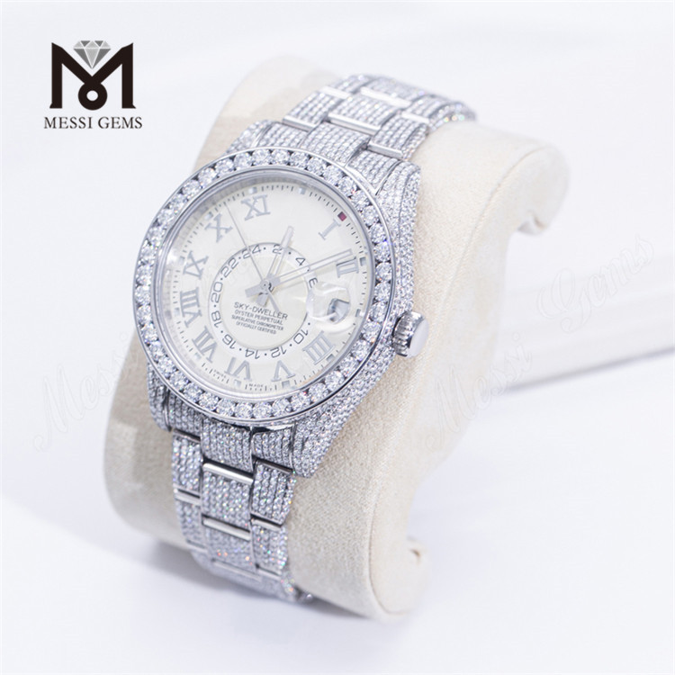 Design personalizzato Uomo Donna Luxury Hand Set Iced Out Top Brand Moissanite Diamond Watch