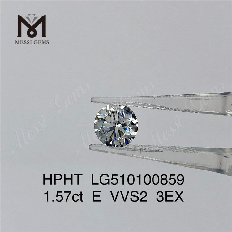 1.57ct E vvs round hpht lab diamond 3EX lab diamond in vendita