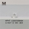 Diamante coltivato in laboratorio 3.14CT D VS1 3EX HPHT IGI
