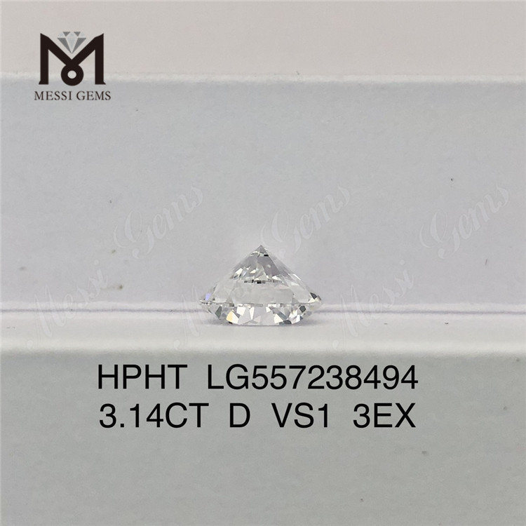 Diamante coltivato in laboratorio 3.14CT D VS1 3EX HPHT IGI