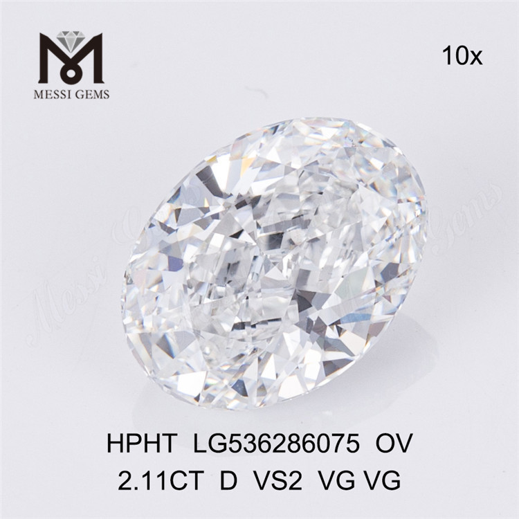 2.11ct D HPHT lab diamonds oval hpht man made diamonds prezzo all\'ingrosso