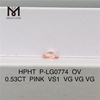 HPHT P-LG0774 OV 0.53CT PINK VS1 VG VG VG diamante coltivato in laboratorio