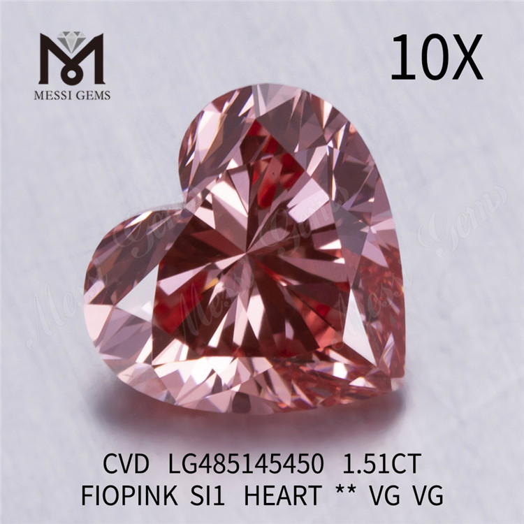 1.51CT FIOPINK SI1 HEART VG VG diamanti creati in laboratorio all'ingrosso CVD LG485145450