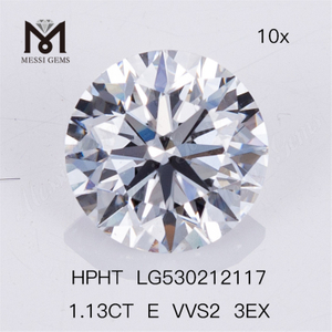 1,13 ct E VVS2 3EX Pietra diamantata artificiale 3EX con diamante artificiale rotondo