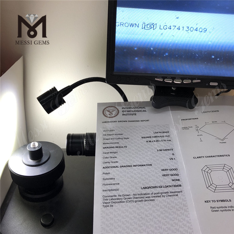 Prezzo all'ingrosso del diamante cvd del diamante sintetico a buon mercato da 3,38 ct AS 3 ct