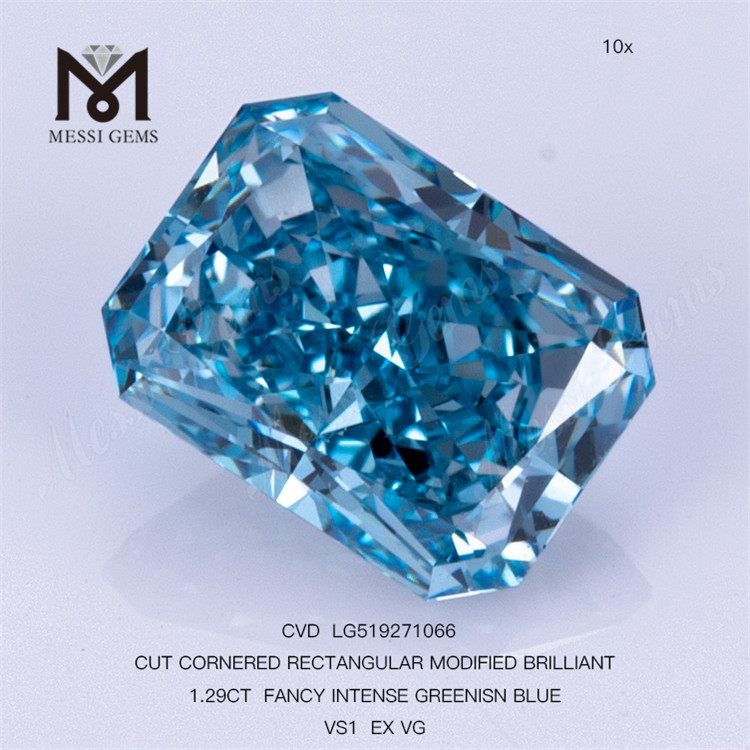 Diamante da laboratorio RETTANGOLARE FANCY BLUE da 1,29 carati CVD LG519271066 