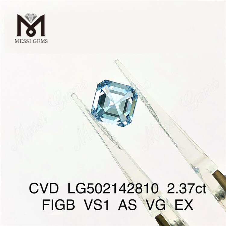 Diamanti Blu Asscher Cut VS Lab da 2,37ct 7,10X7,03X4,89MM