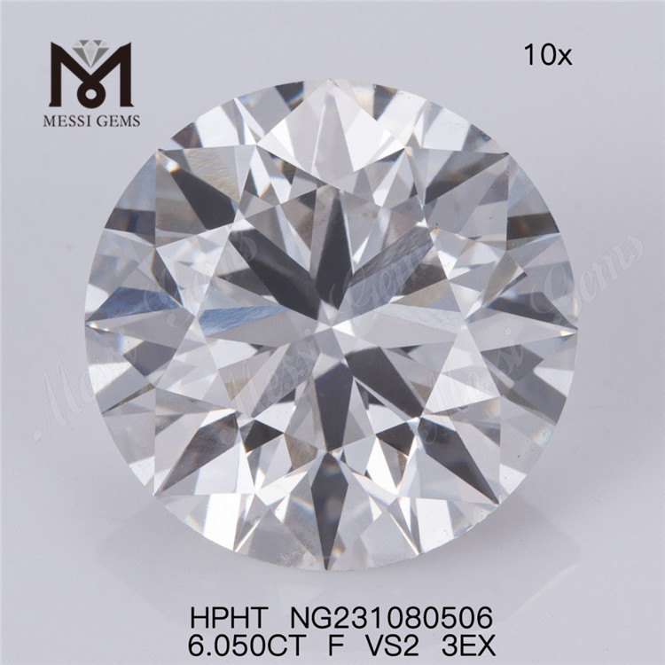6.050CT F hpht loose lab diamond sale RD migliore vendita hpht sciolto più grande diamante artificiale