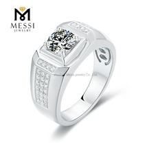 Nuovi anelli dell'uomo di Moissanite dei gioielli dell'argento sterlina 925 di prezzi all'ingrosso di disegno per la cerimonia nuziale