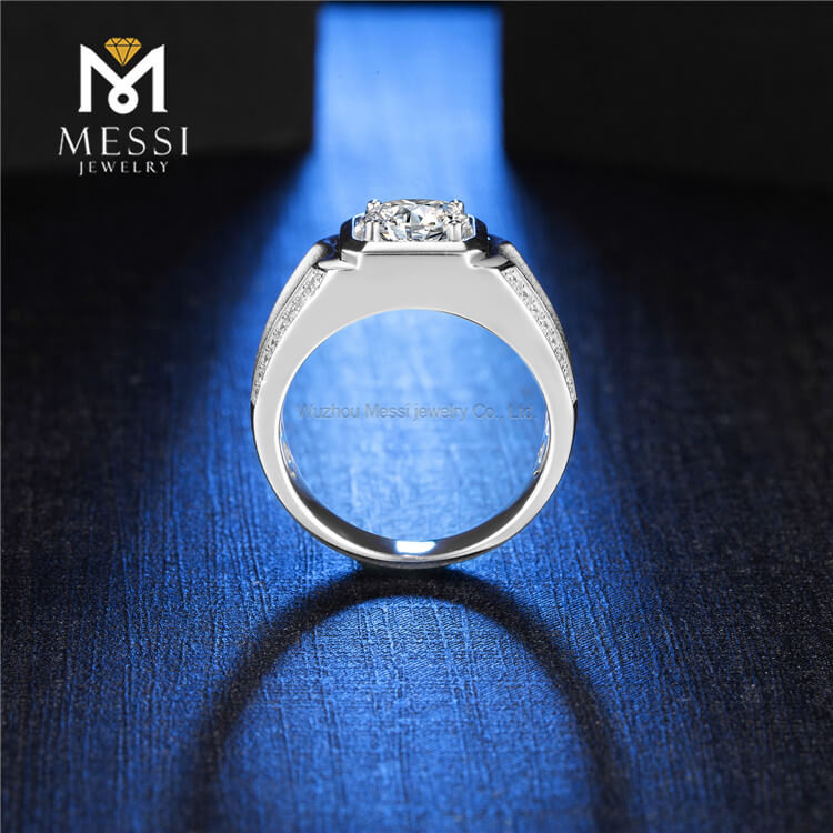 Anelli da uomo in argento 925 di alta qualità con anelli Moissanite per uomo