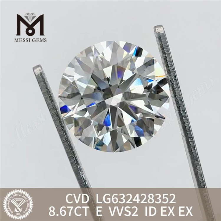 8.67CT E diamanti realizzati non estratti VVS2 ID CVD LG632428352丨Messigems 
