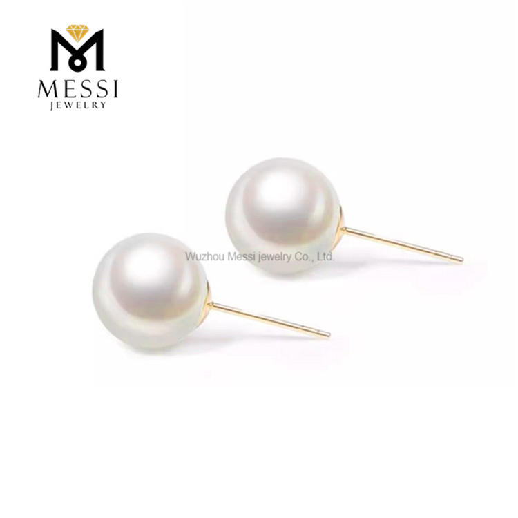 Eleganti orecchini di perle da sposa in oro 18 carati da 4-5 mm per matrimoni