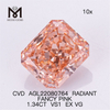Diamanti da laboratorio all\'ingrosso da 1,34 ct rosa RADIANT FANCY PINK VS1 EX VG CVD AGL22080764