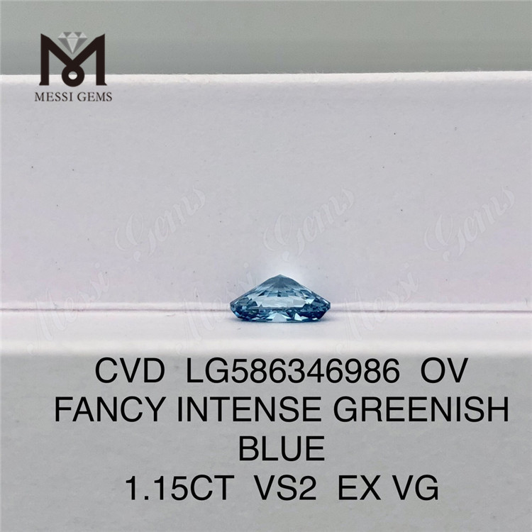 BLU VERDAstro INTENSO OV FANCY DA 1,15CT VS2 EX VG Blue Lab Diamond CVD LG586346986