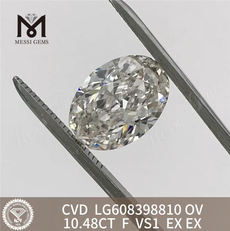 Pietre sciolte con diamanti coltivati ​​in laboratorio OV F VS1 da 10,48CT丨Messigems LG608398810 