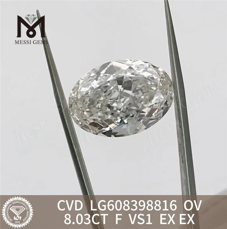 8.03CT Top Lab creato diamanti F VS1 OV丨Messigems CVD LG608398816 