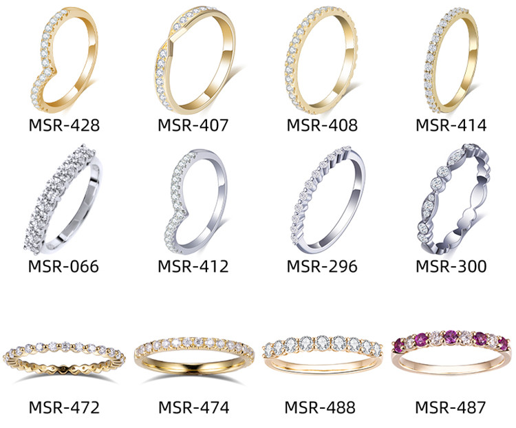 Anello di eternità con diamanti di design classico in oro bianco 18 carati Regalo di gioielli in oro da donna