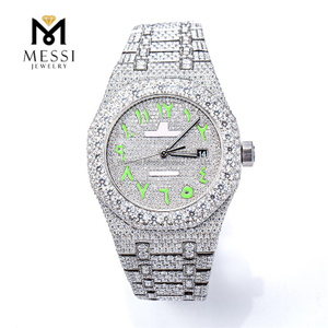 Orologio lussuoso e scintillante con moissanite ghiacciato Testo speciale su Marte