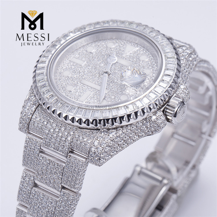 Tester per diamanti con passaggio di orologi Moissanite da 39,8 mm ghiacciato di alta qualità