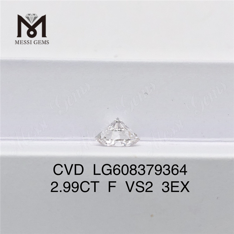 Pietre CVD da 2,99 CT F VS2 3EX 3 ct per la creazione di gioielli personalizzati丨Messigems LG608379364