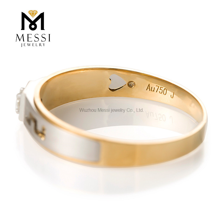 Set di fedi nuziali per fidanzamento di gioielli personalizzati in oro 14 carati