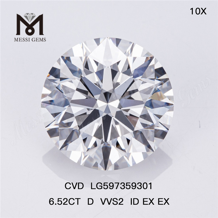 6.52CT D VVS2 ID EX EX CVD diamanti coltivati ​​in laboratorio La tua fonte per acquisti all'ingrosso LG597359301丨Messigems