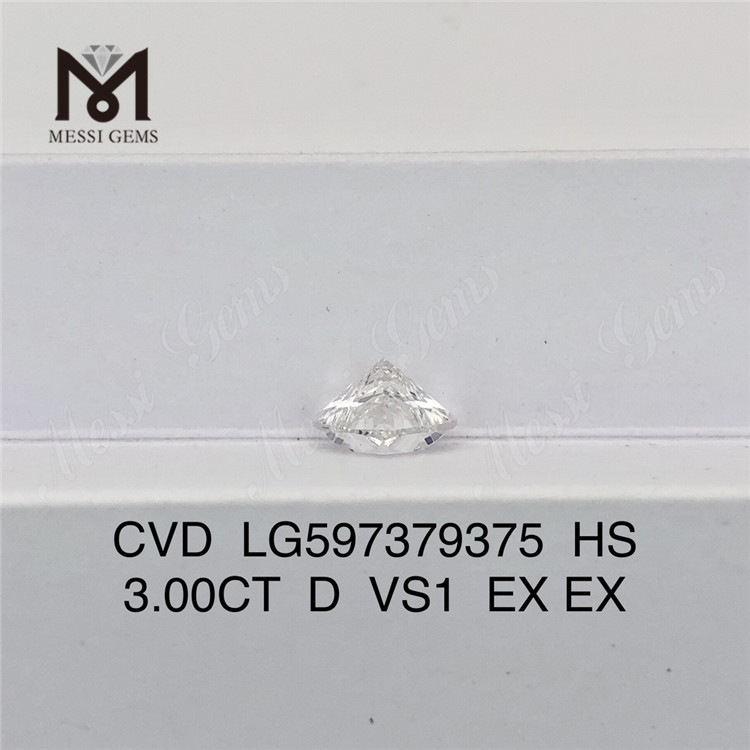3.00CT D VS1 EX EX Esplora i diamanti creati in laboratorio Premium CVD HS LG597379375丨Messigems