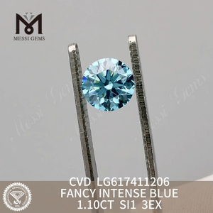 Diamanti creati in laboratorio più economici SI1 FANCY INTENSE BLUE da 1,10 CT丨Messigems CVD LG617411206 
