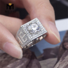 Anello di fidanzamento con diamanti da laboratorio per matrimonio da uomo in fede nuziale da 10k Uomo丨Messijewelry