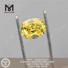 3,01 CT cuscino fantasia giallo vivido vs2 uomo fatto diamons hpht lg649410915 