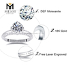 Personalizzato 4 Claw Moissanite anello 14k 18K White Gold Jewelry