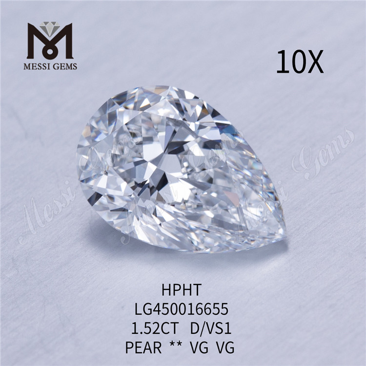 Diamanti da laboratorio TAGLIO PERA 1,52 carati D/VS1 VG
