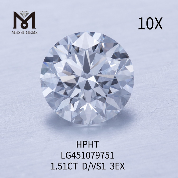 Diamanti da laboratorio rotondi BRILLIANT VS1 da 1,51 carati D HPHT