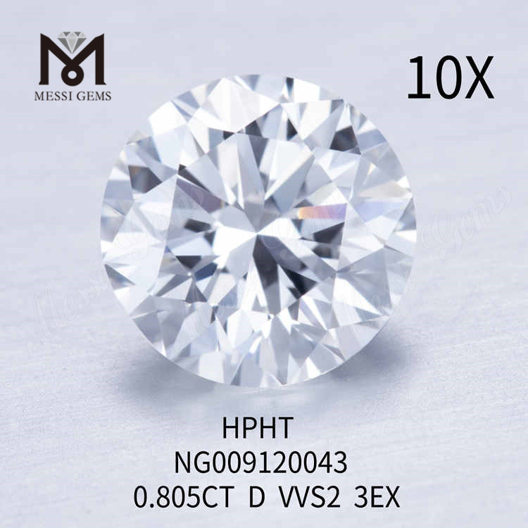 0,805 carati Il laboratorio rotondo ha creato il diamante D VVS2 3EX