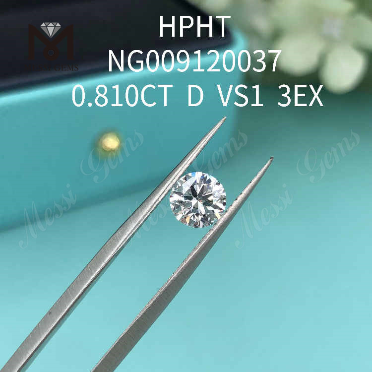 0.810CT D VS1 diamante rotondo bianco realizzato in laboratorio 3EX