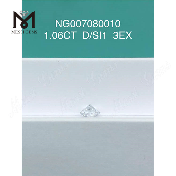 1.06ct D diamante bianco coltivato in laboratorio SI1 EX CUT