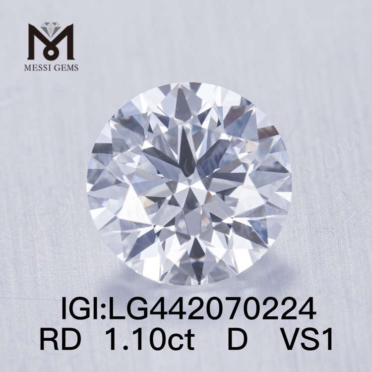 1,10 carati D VS1 Rotondo BRILLIANT EX Diamanti cresciuti ecologici