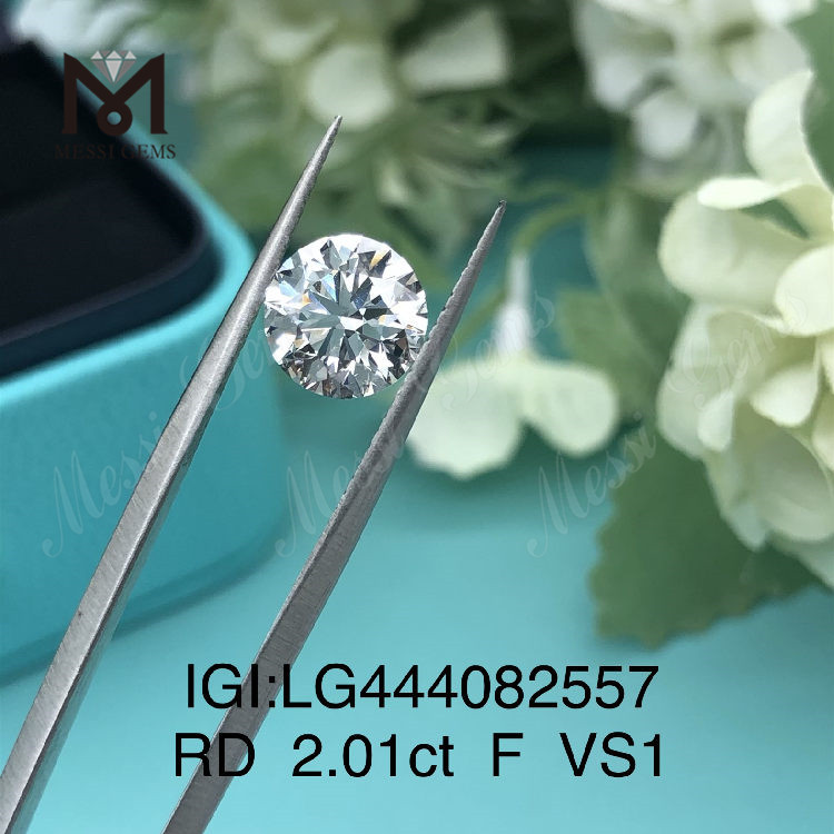 2.01 carati F VS1 EX Cut Round Prezzo del diamante creato in laboratorio da 2 carati 