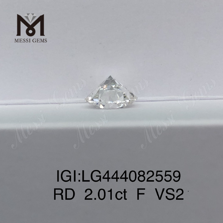 2,01 carati F VS2 EX Cut Round artificiale diamante simulato