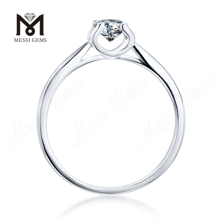 Anello in moissanite per gioielli da donna Anello in argento sterling 925 con placcatura in oro bianco 14k