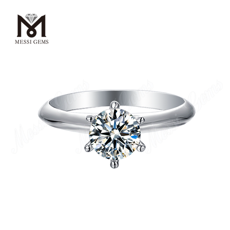 Messi Gems Simple 1-3ct DEF moissanite 925 anello d\'argento da indossare ogni giorno da donna