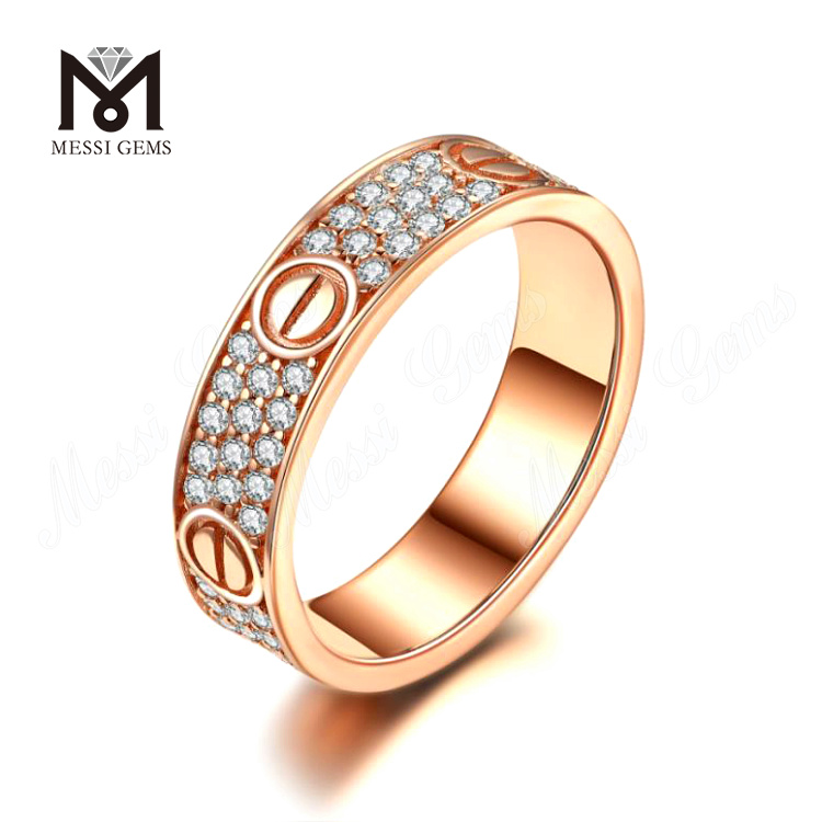 Moissanite White Gold Jewelry Anello da uomo in oro rosa da 0,272 ct