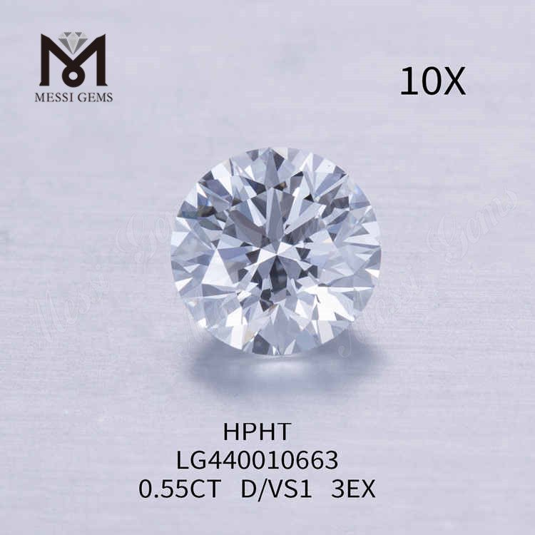 0.55CT D/VS1 diamante da laboratorio a taglio rotondo 3EX diamante coltivato in laboratorio prezzo all'ingrosso