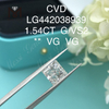 1,54 carati G VS2 creato in laboratorio diamante taglio princess VG