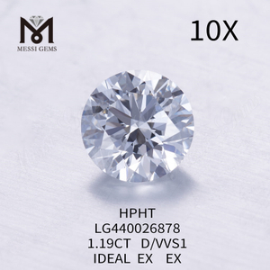 1,19 carati D VVS1 IDEAL EX EX Diamante rotondo coltivato in laboratorio