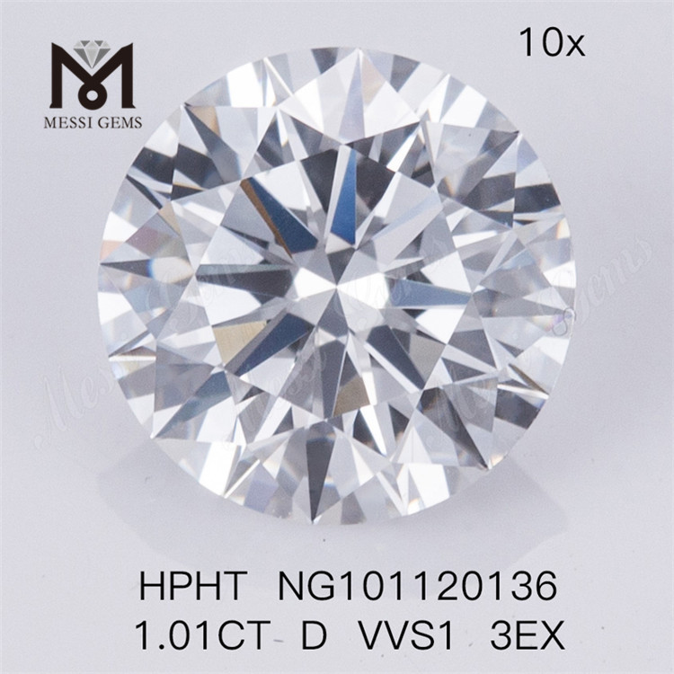 1.01CT D VVS1 3EX diamante sintetico HPHT 