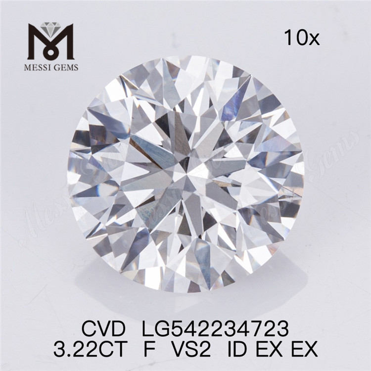 3.22ct f colore 3ct diamanti sintetici sciolti prezzo prezzo all'ingrosso diamante CVD tondo